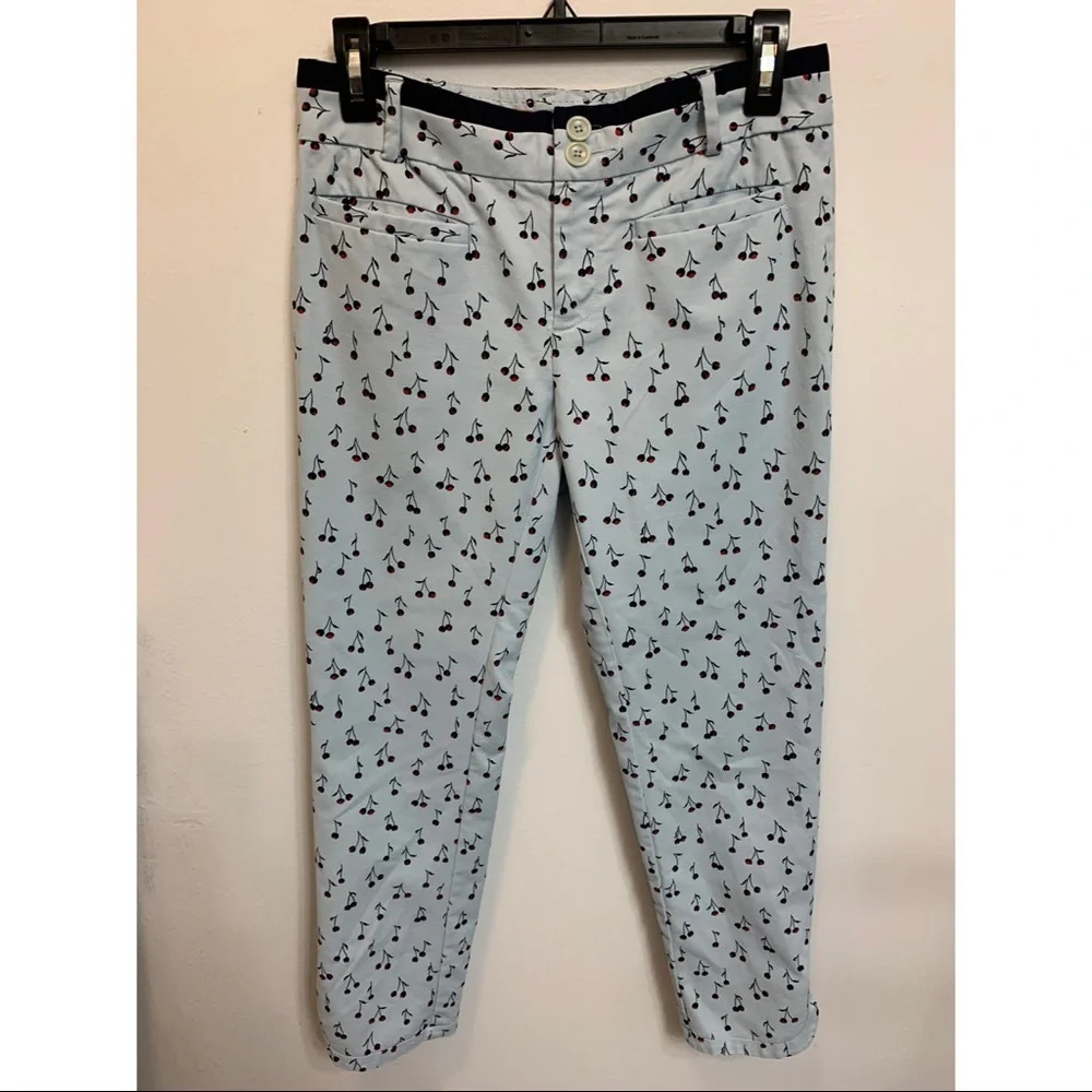 Anthropologie Cartonnier cherry print Crop Pants size 4